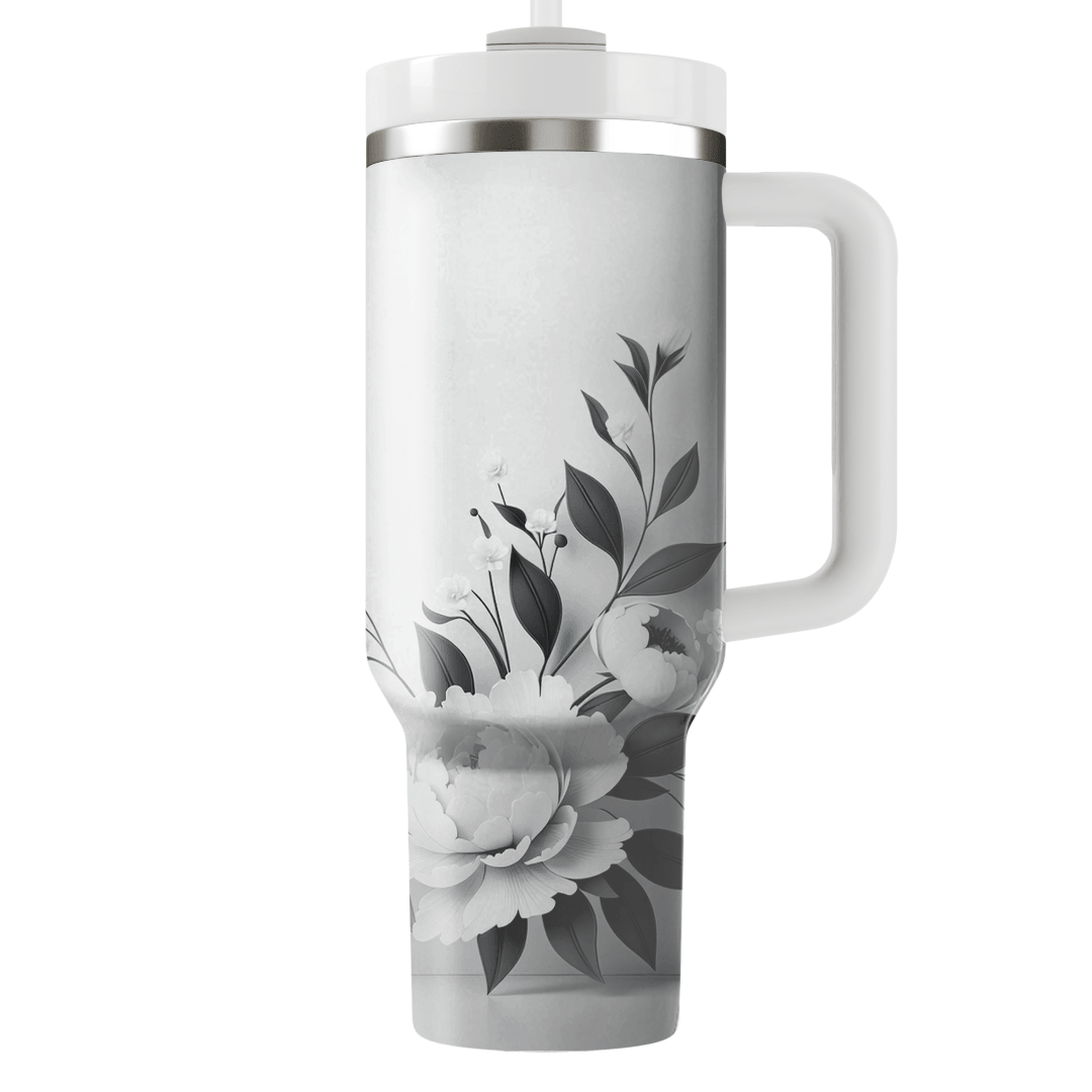 Chic Monochrome Floral  Unique Tumblers