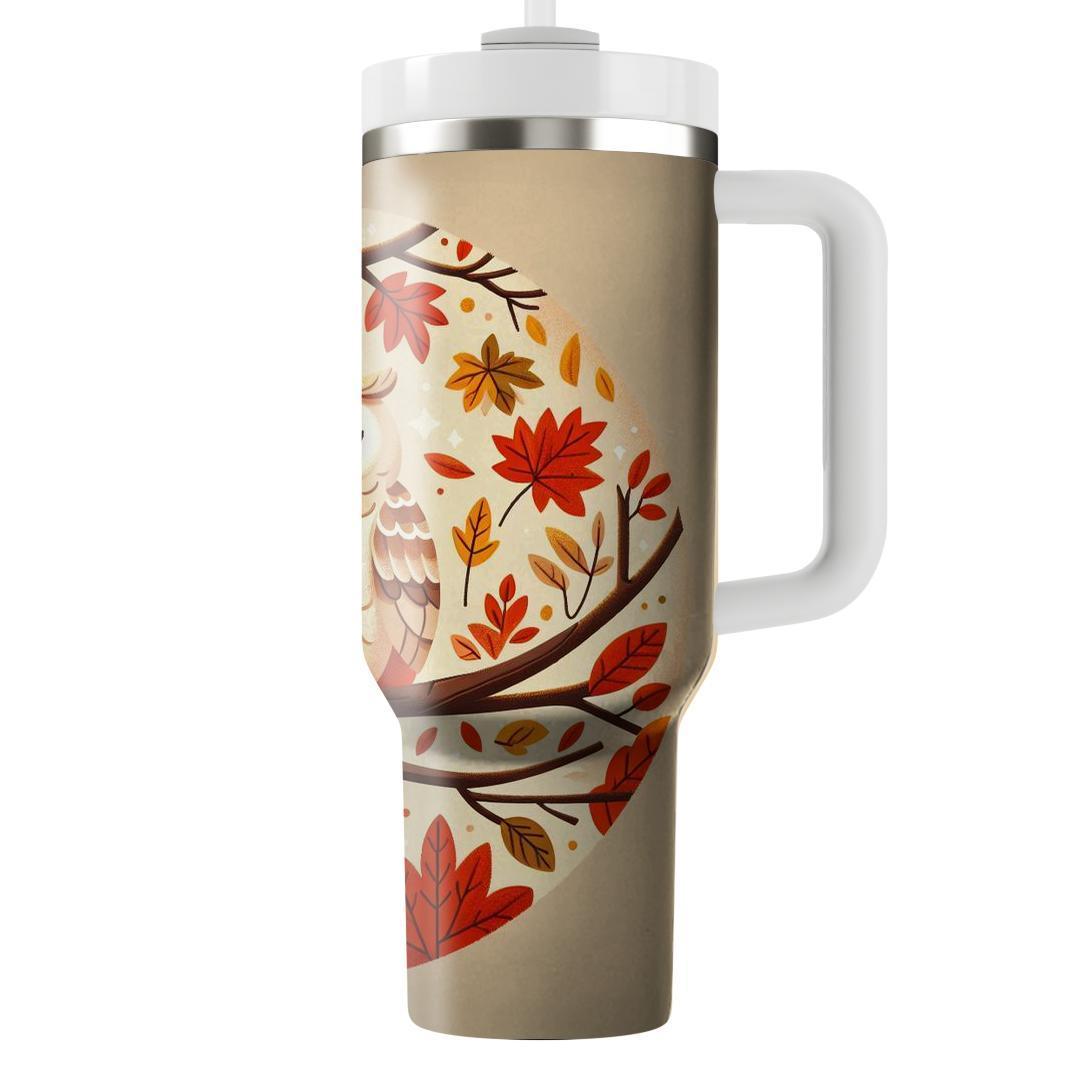 Charming Owl In Autumn  Tumblers With Lids