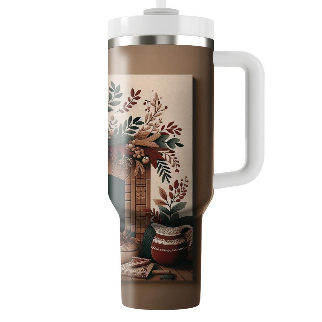 Fires Of Festivity - A Cozy Yule  Tumbler Cups