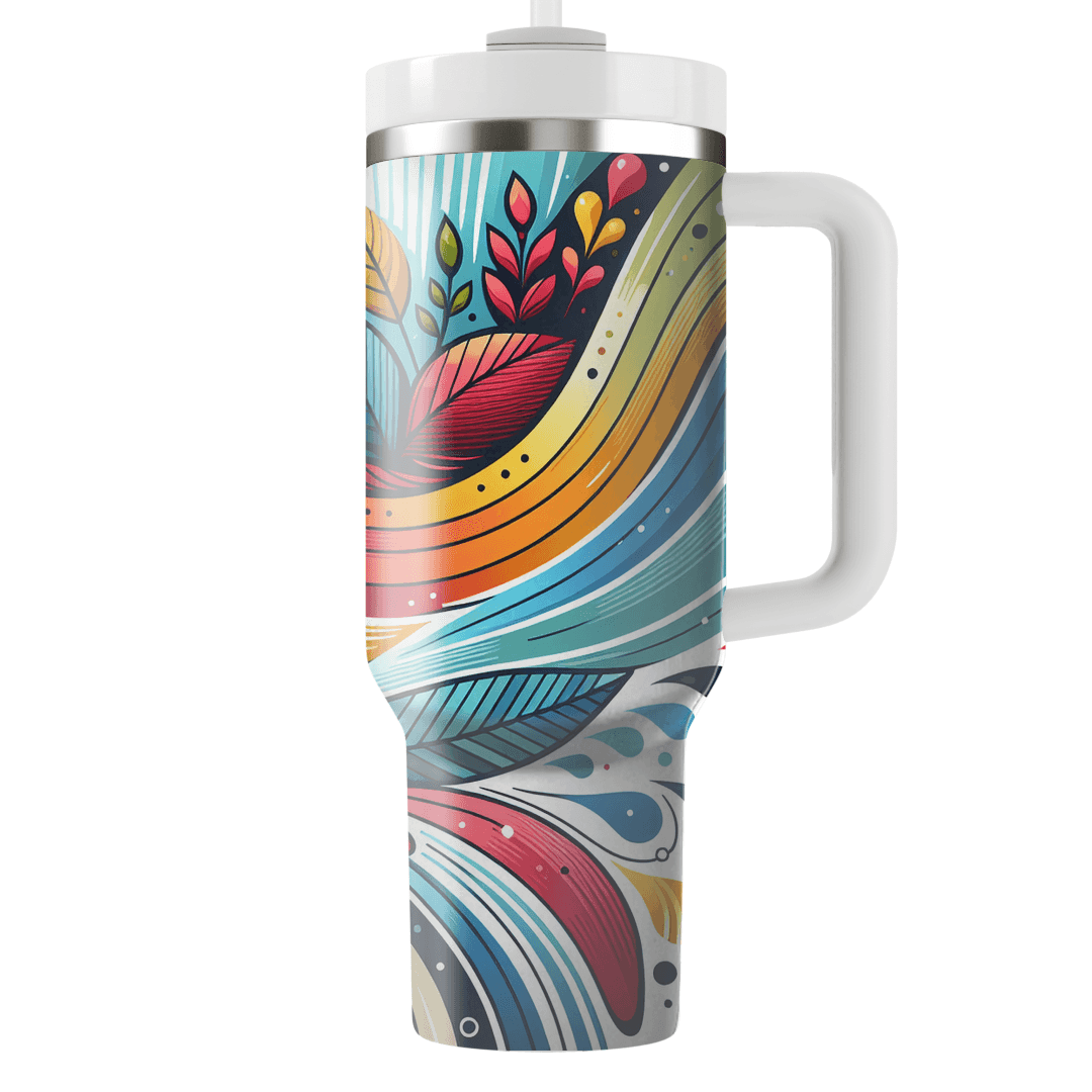 Spring Rainbow Renewal  Tumblers With Lids