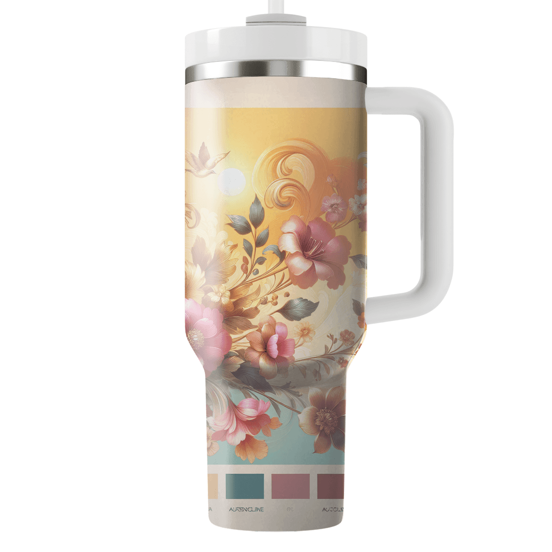 Floral Sunset Symphony  Custom Tumblers