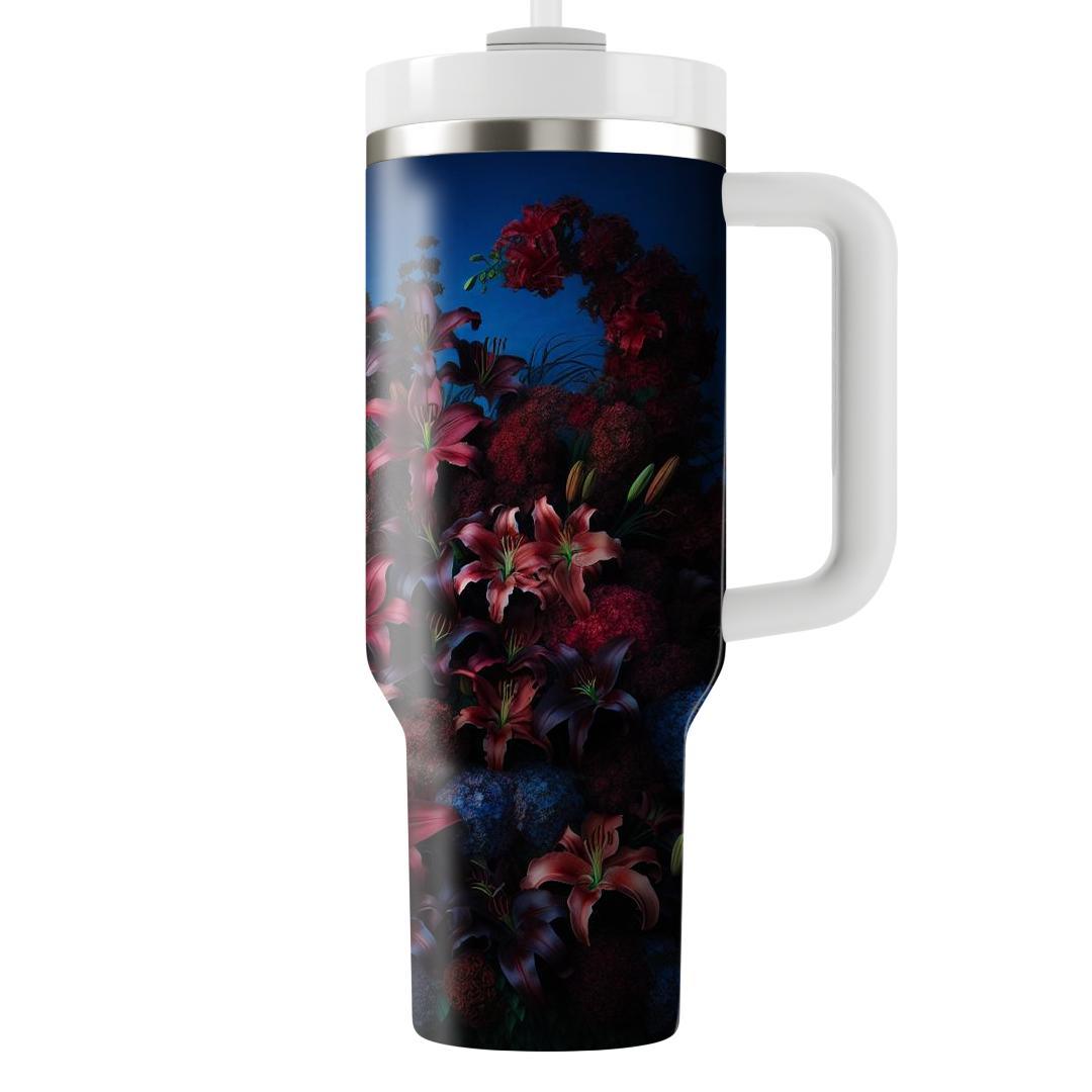 Crimson Lily Twilight  Tumbler Cups