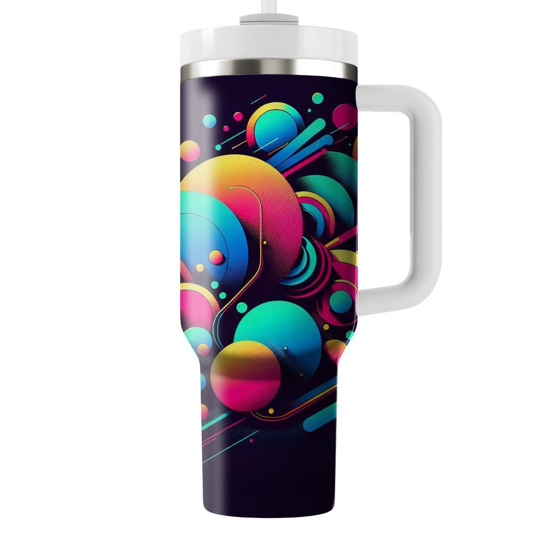 Abstract Neon Circles  Personalized Tumblers
