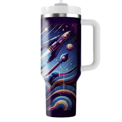 Cosmic Retro Pattern  Personalized Tumblers
