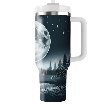 Mysterious Wolf Night  Tumblers With Lids