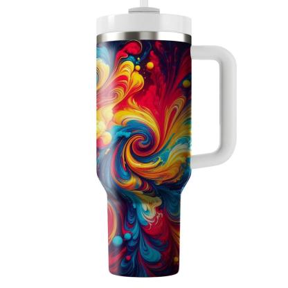 Vibrant Tie-dye Burst  Travel Tumblers