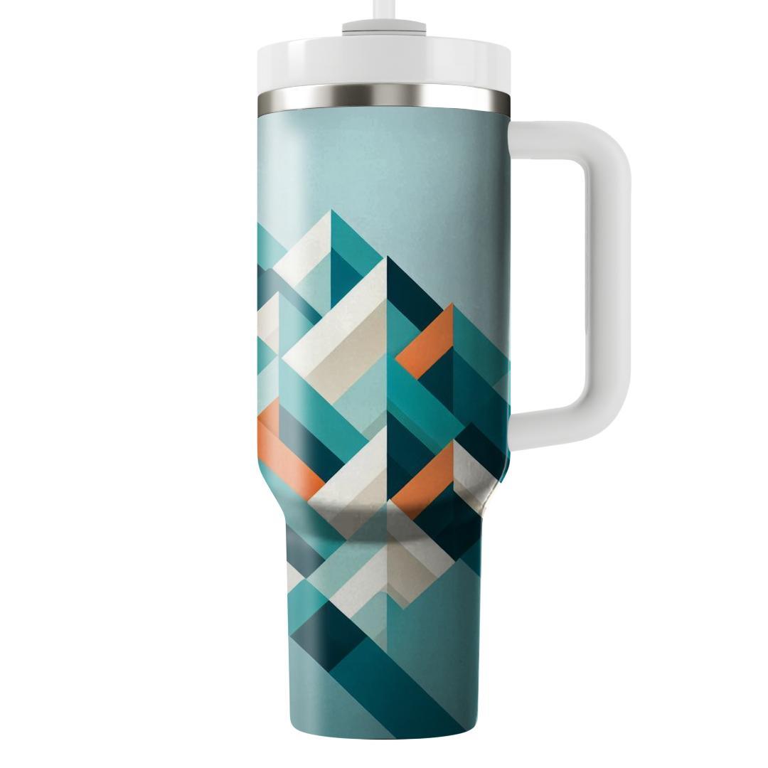 Abstract Triangular Waves  Tumblers With Lids