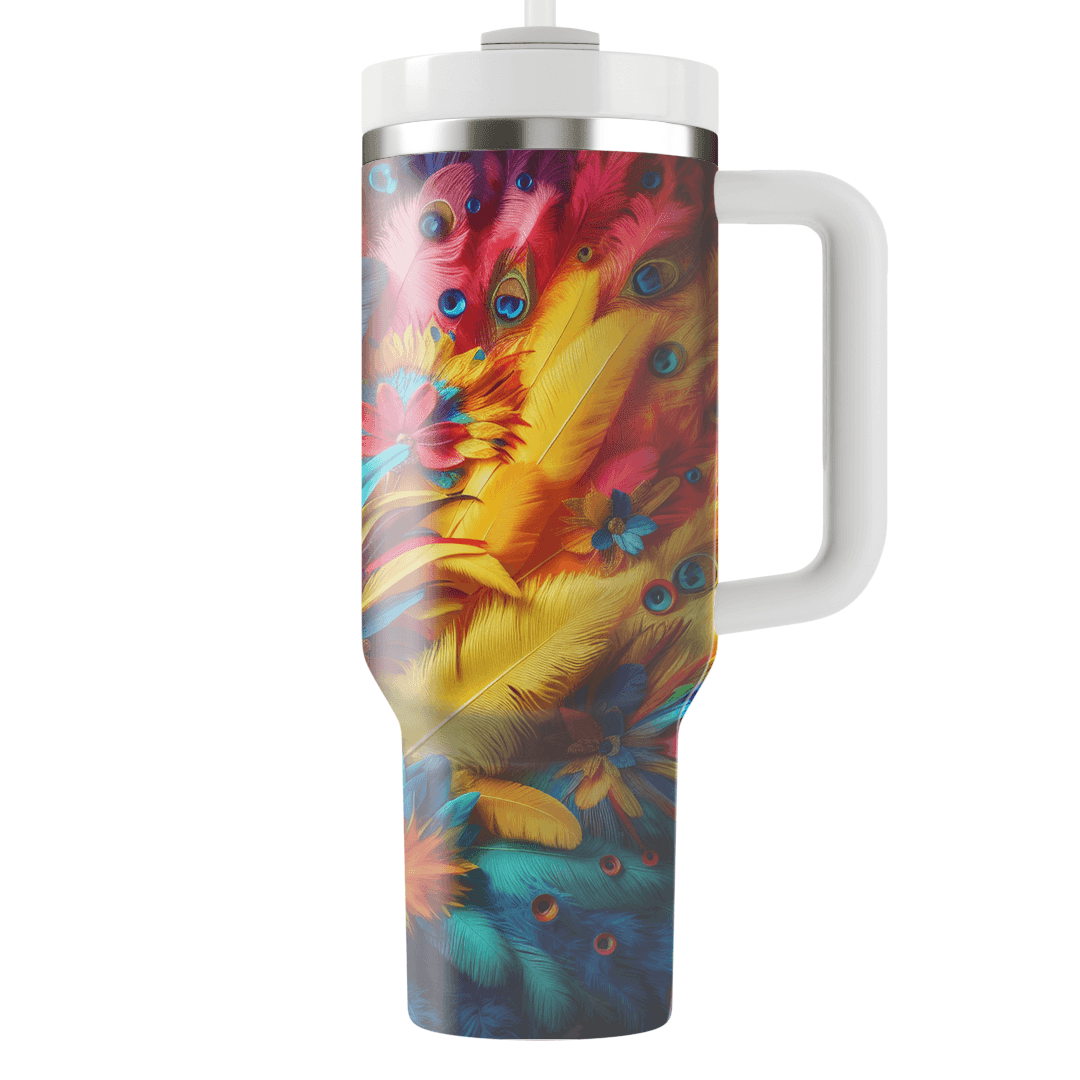 Festive Feathers - A Colorful Carnival  Travel Tumblers