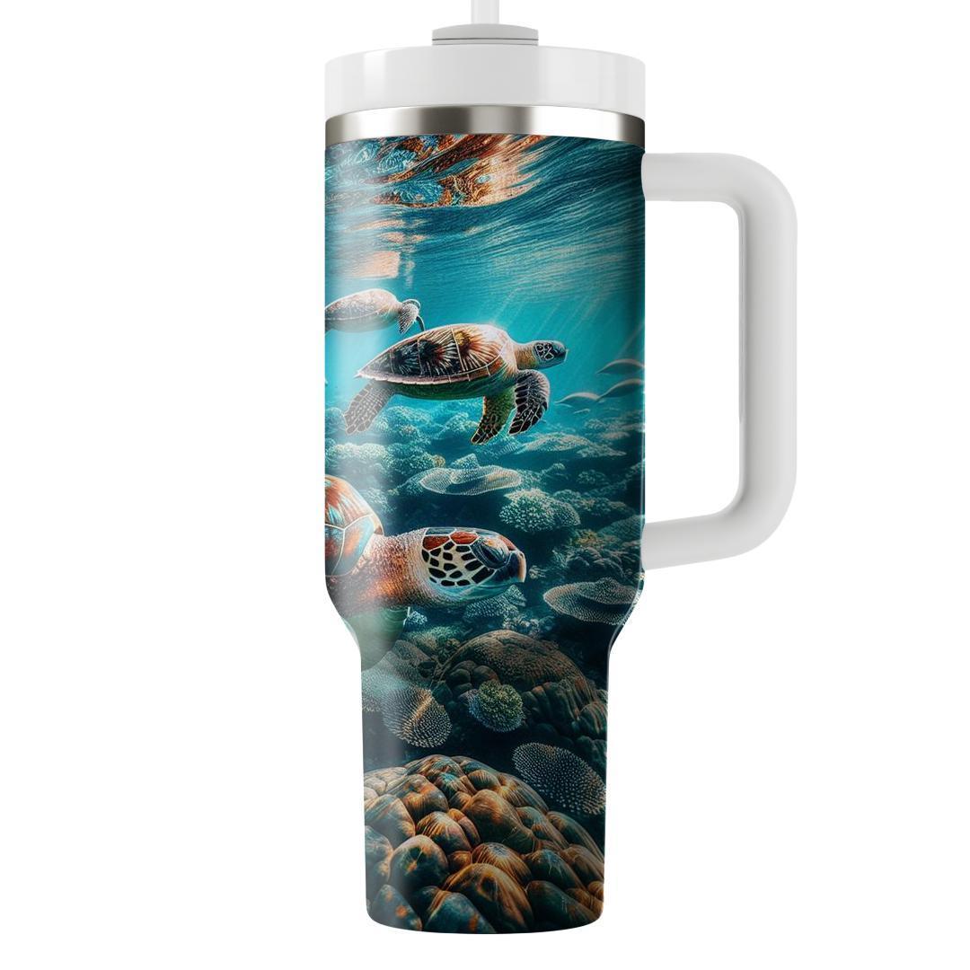Undersea Turtles Harmony  Travel Tumblers