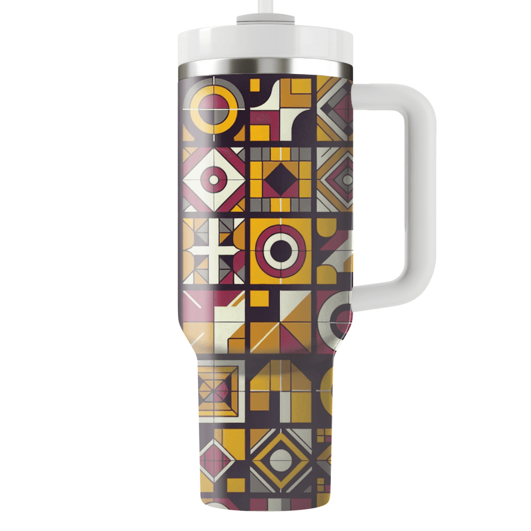 Retro Square Mosaic Custom Tumblers