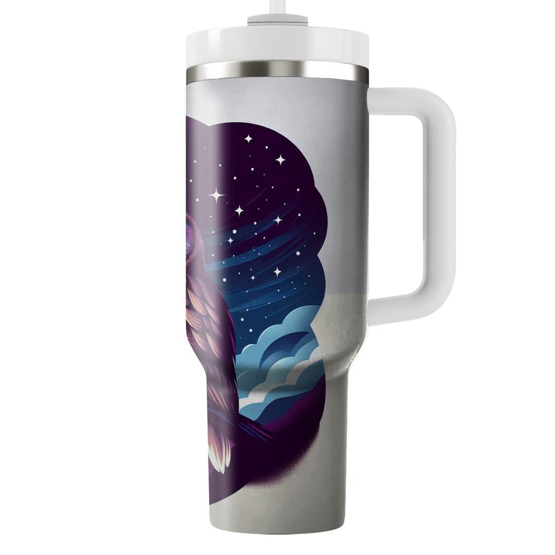 Dreamy Owl Gaze  Travel Tumblers
