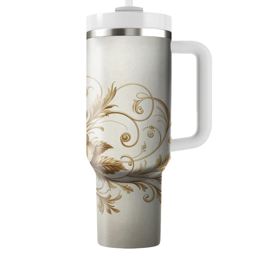 Golden Floral Dreamscape  Unique Tumblers