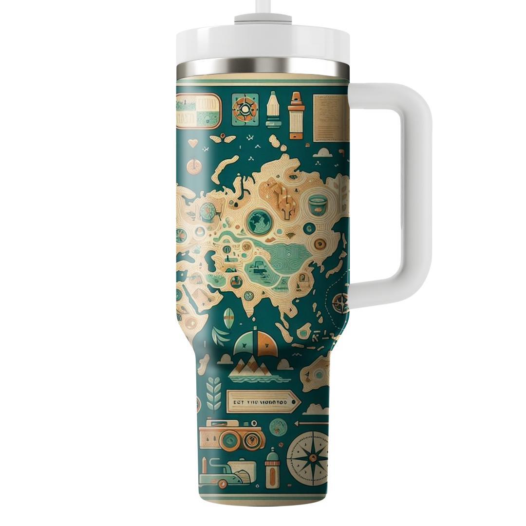 Wanderlust World Map  Travel Tumblers