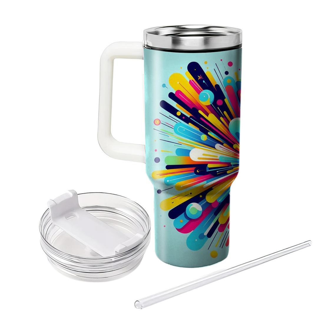 Electrifying Retro Color Burst  Tumbler Cups