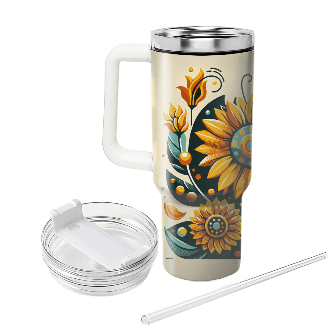 Funky Sunflowers  Custom Tumblers