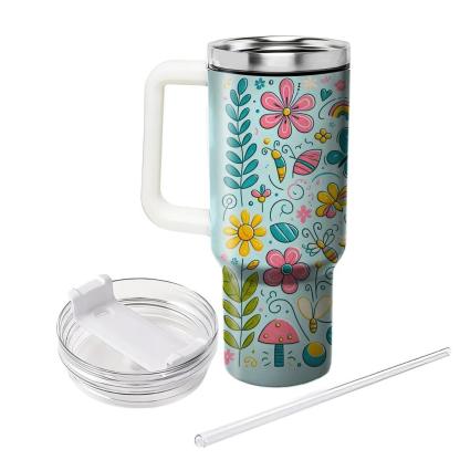 Spring Doodle Garden  Travel Tumblers