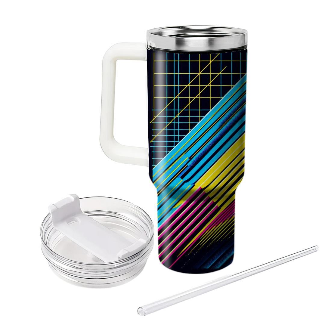 Vibrant Gridlines  Personalized Tumblers