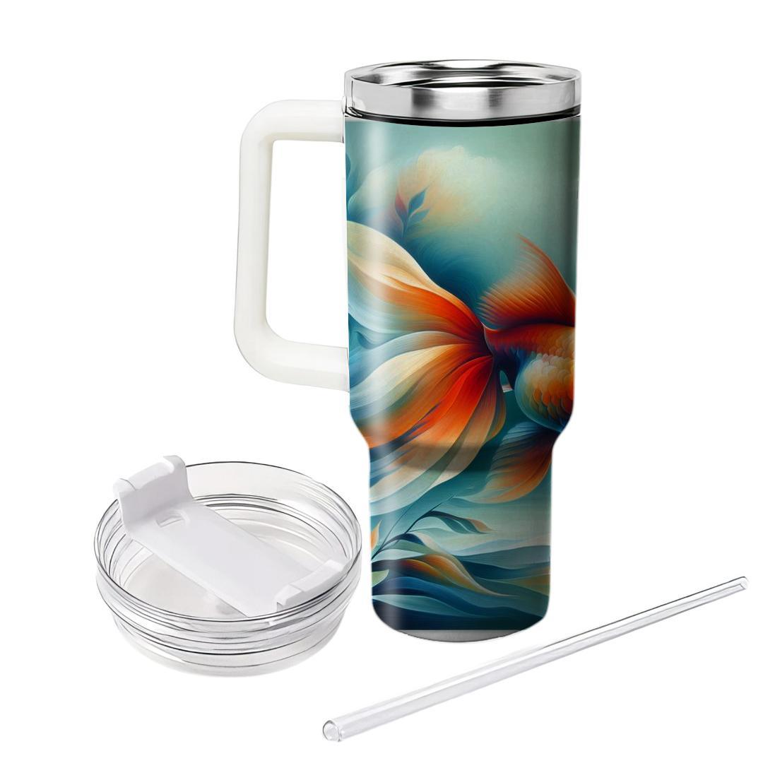 Elegant Goldfish Harmony  Travel Tumblers
