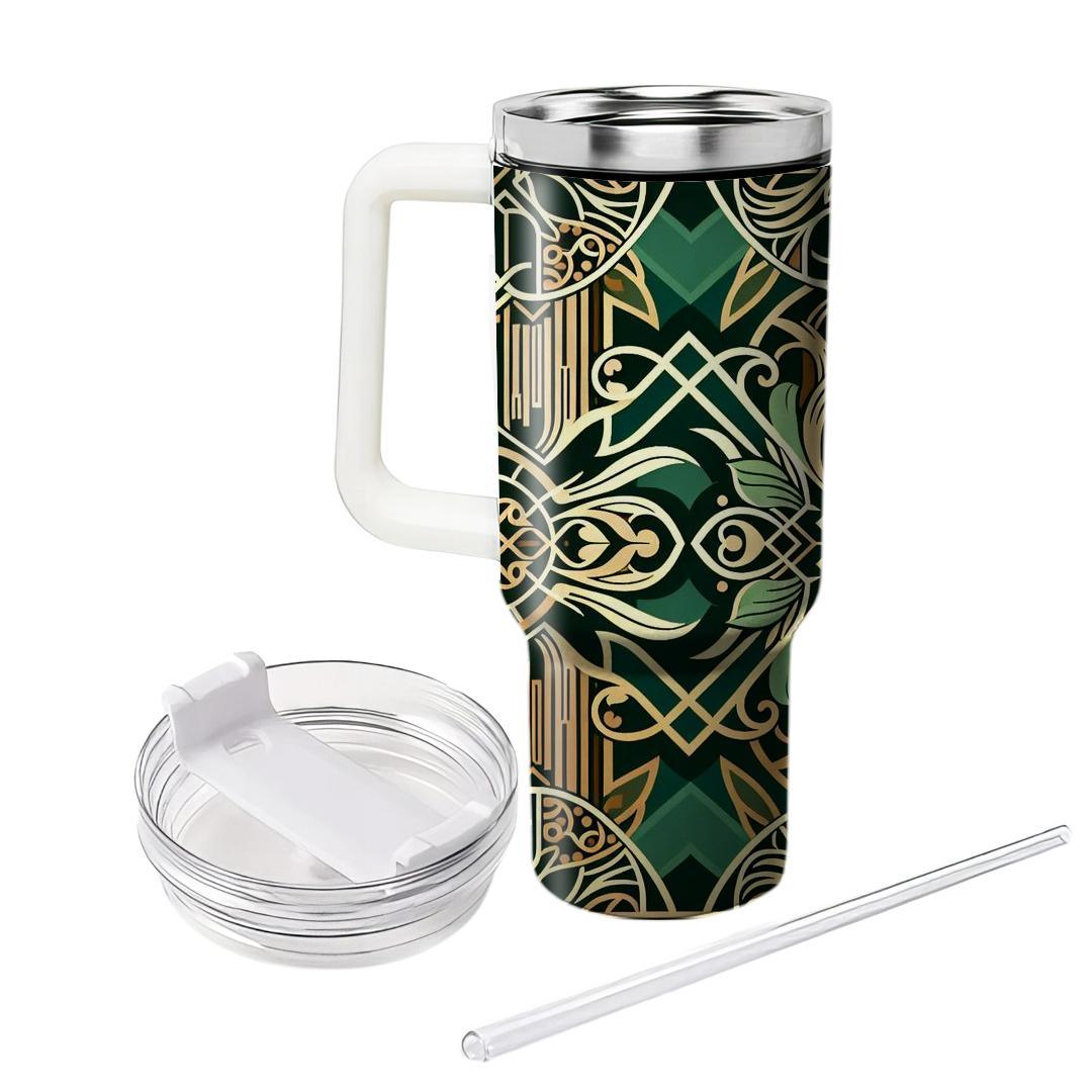 Art Deco Inspired Floral  Decorative Tumblers