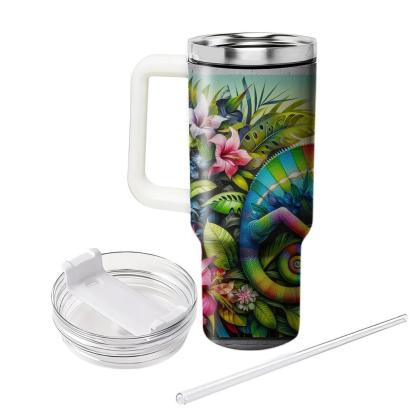 Funky Chameleon Colors  Tumblers With Lids