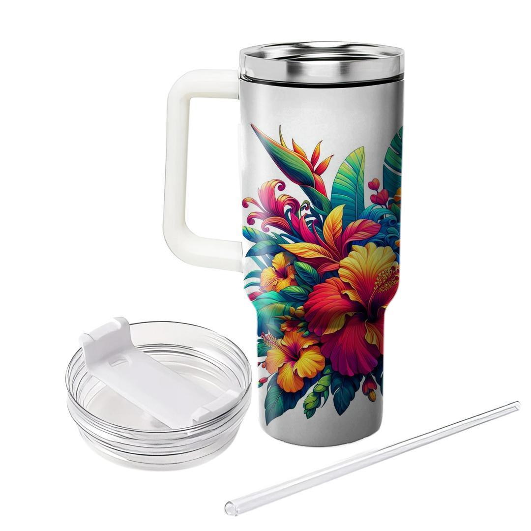 Radiant Tropical Bloom  Tumbler Cups