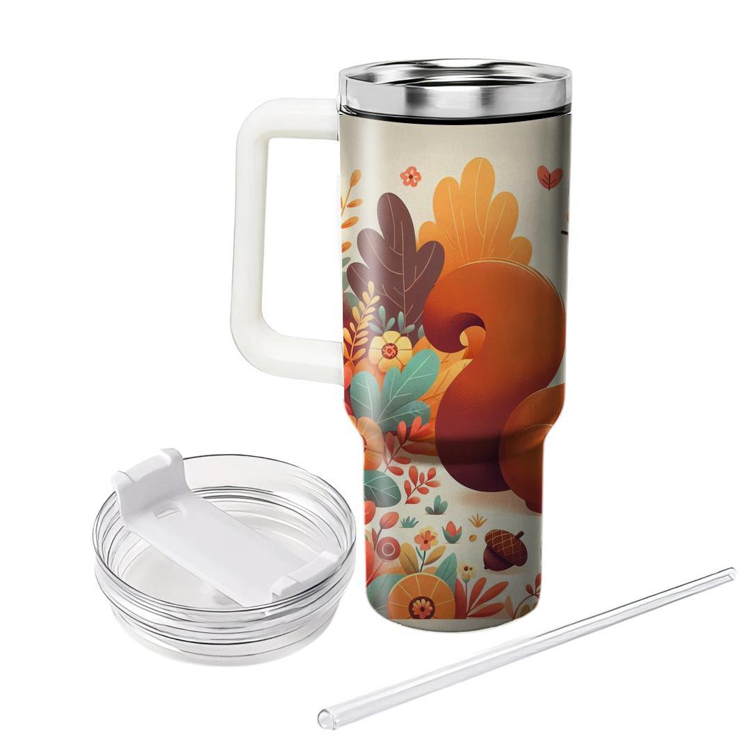 Charming Garden Squirrel  Personalized Tumblers