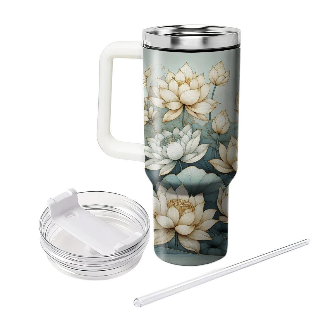 Golden Lotus Pond  Tumbler Cups