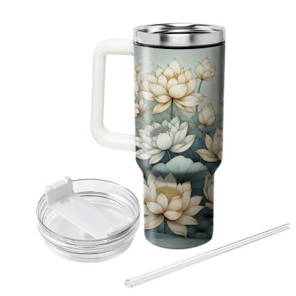 Golden Lotus Pond  Tumbler Cups