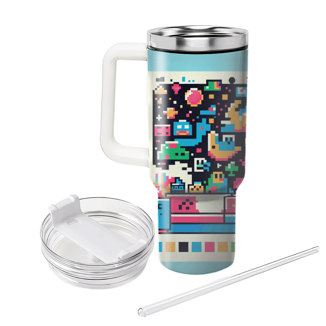 Pixel Art Retro Video Game Tee Custom Tumblers