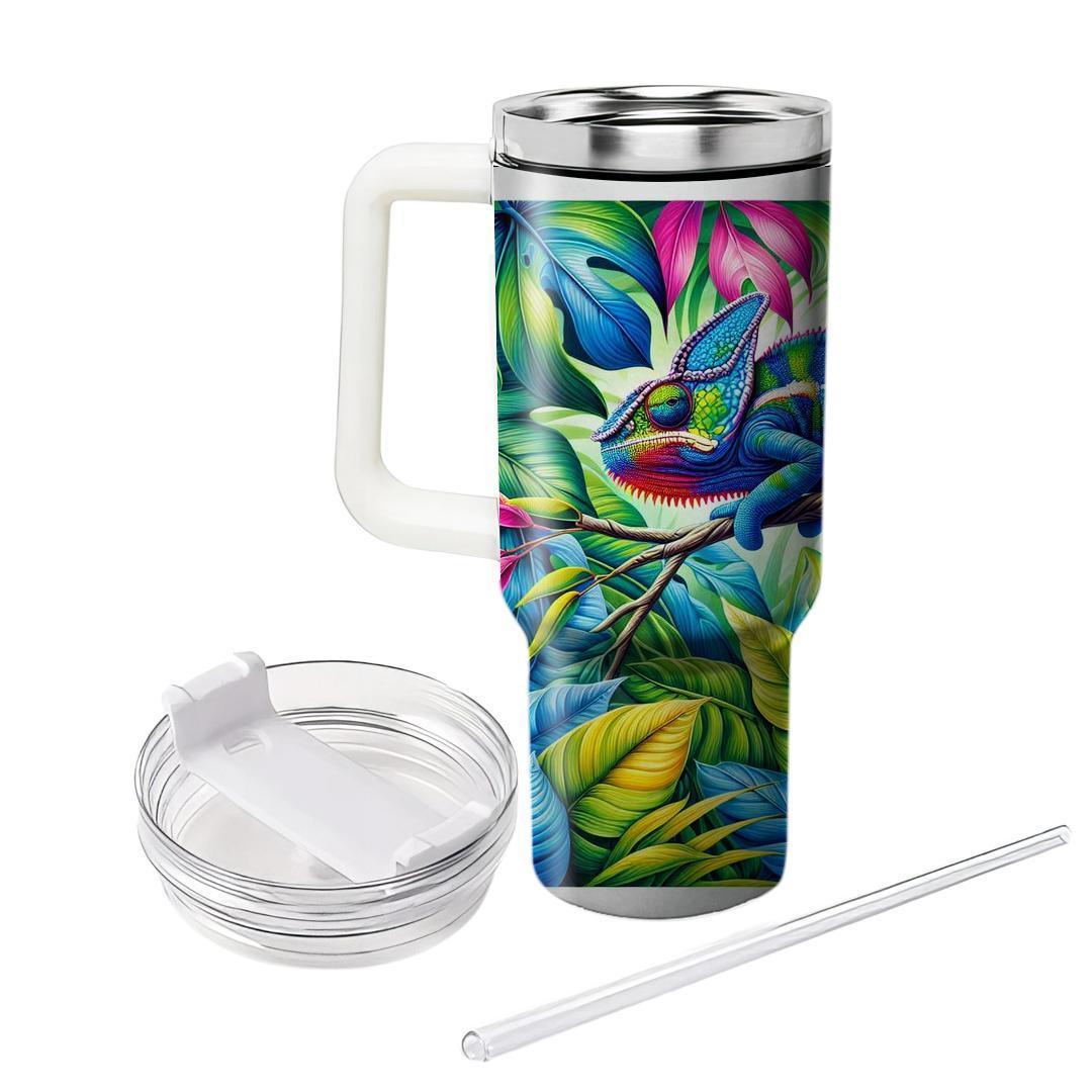 Funky Chameleon Color Play  Travel Tumblers