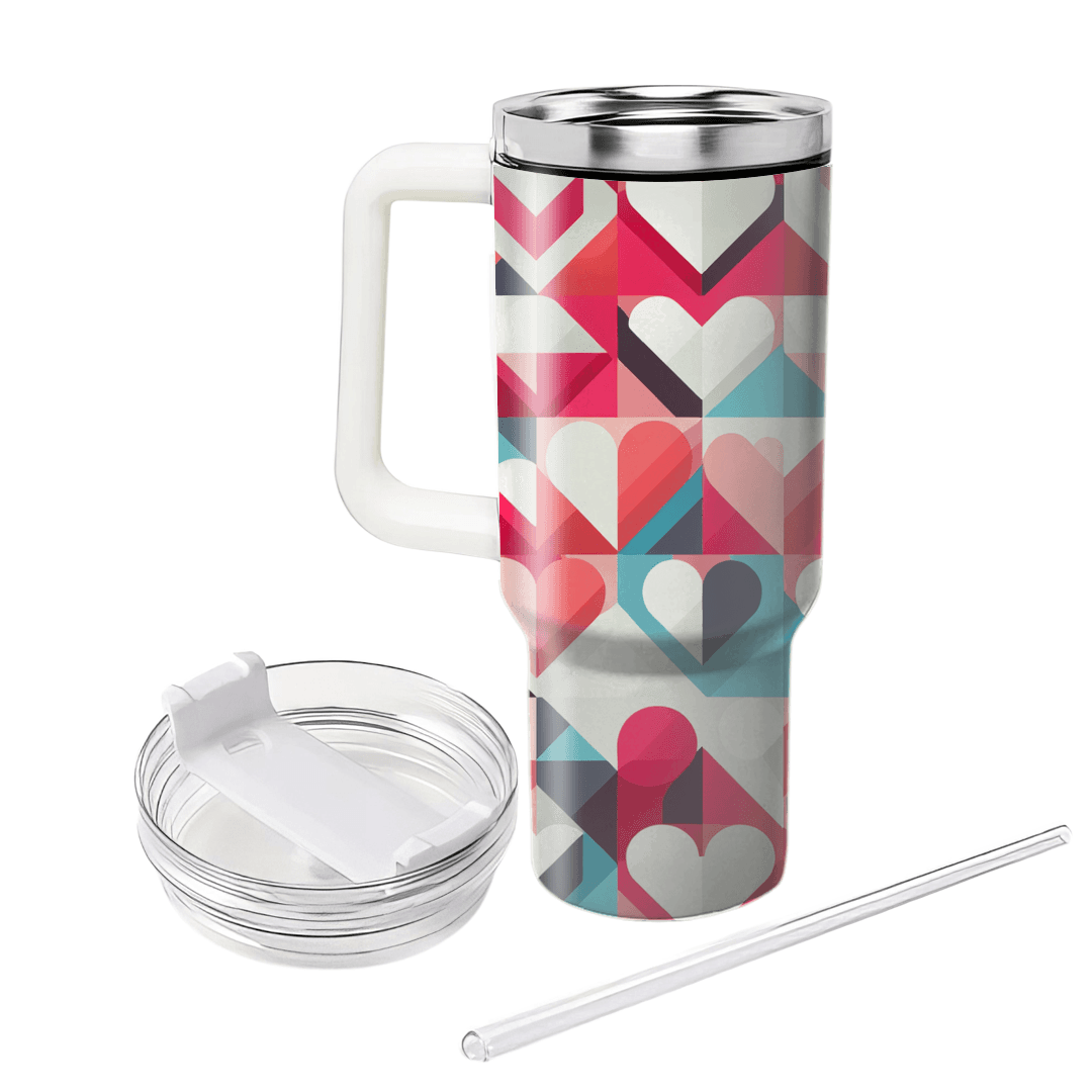 Playful Geometric Hearts  Insulated Tumblers