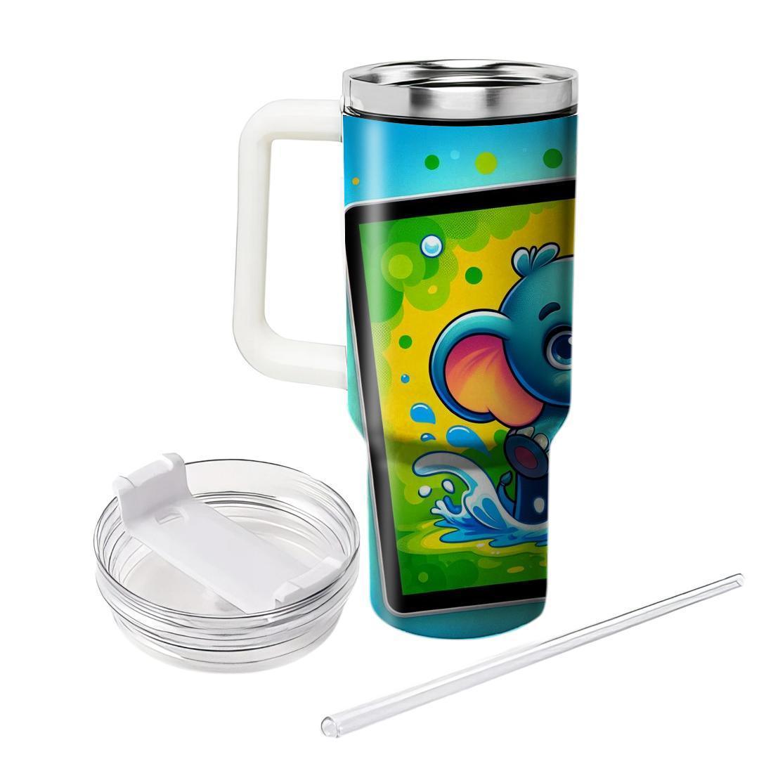 Whimsical Elephant Joy  Tumblers With Lids