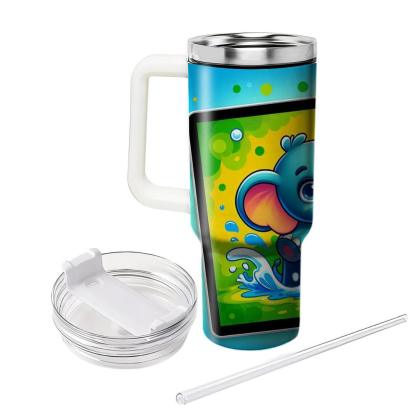 Whimsical Elephant Joy  Tumblers With Lids