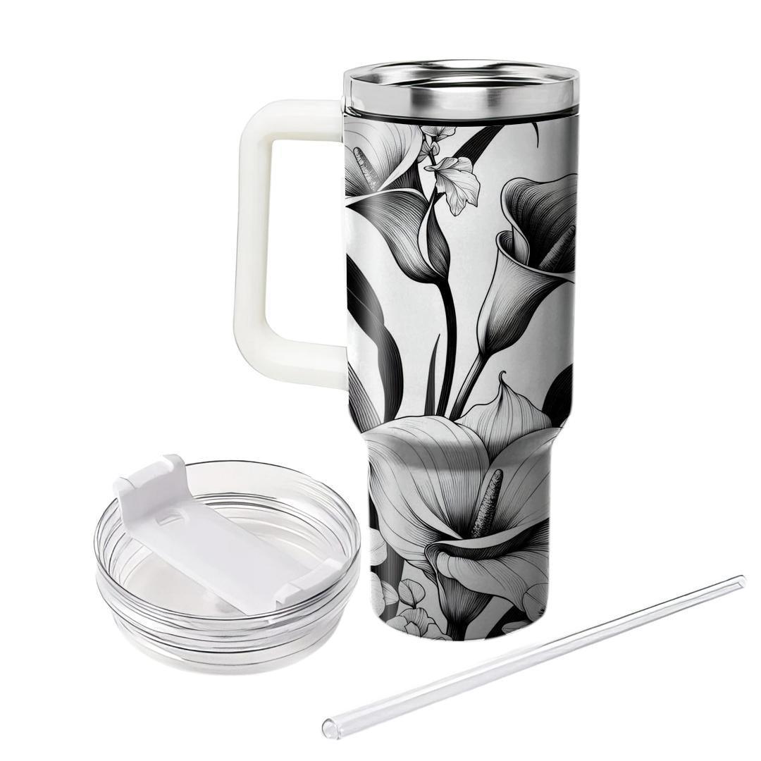 Floral Elegance Noir  Tumbler Cups