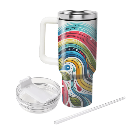 Spring Rainbow Renewal  Tumblers With Lids