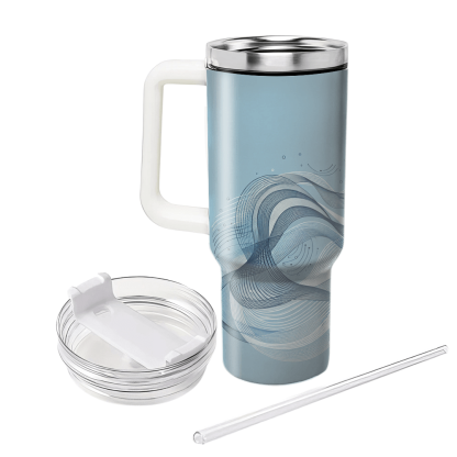 Abstract Wave Lines  Tumblers With Lids