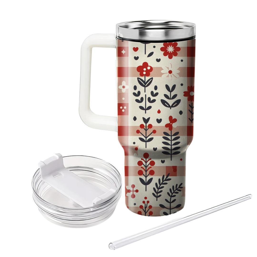 Charming Gingham Pattern  Decorative Tumblers