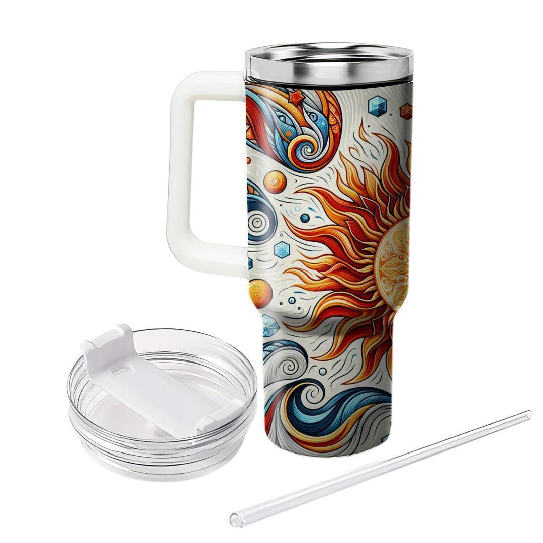 Fire And Ice - Duality Of Midsummer  Tumblers With Lids
