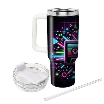 Neon Cassette Vibes  Personalized Tumblers