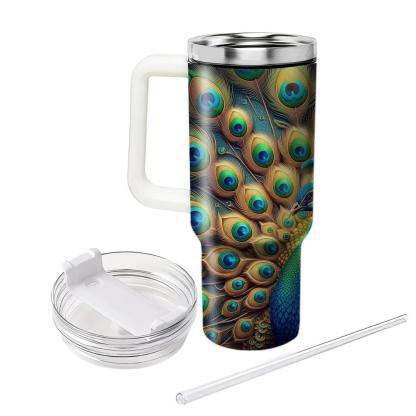 Majestic Peacock Splendor  Travel Tumblers