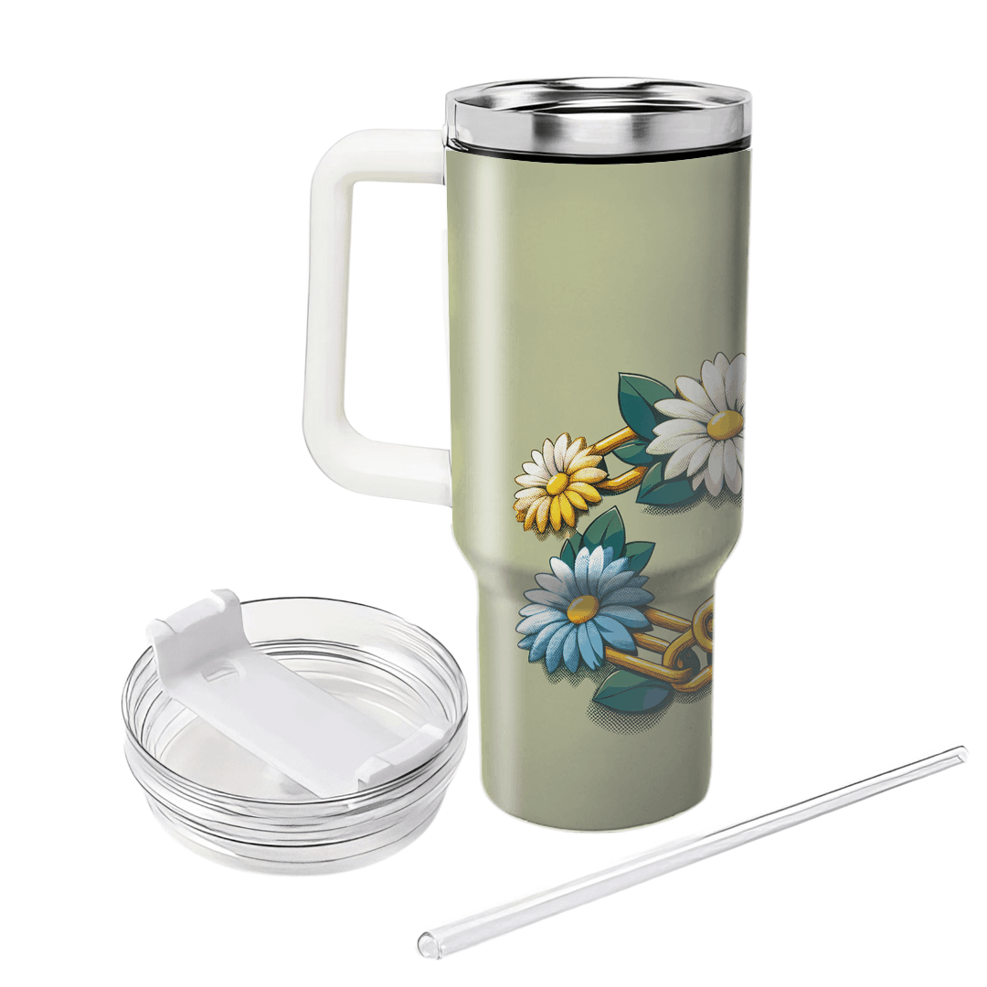 Daisy Chain Retro  Personalized Tumblers