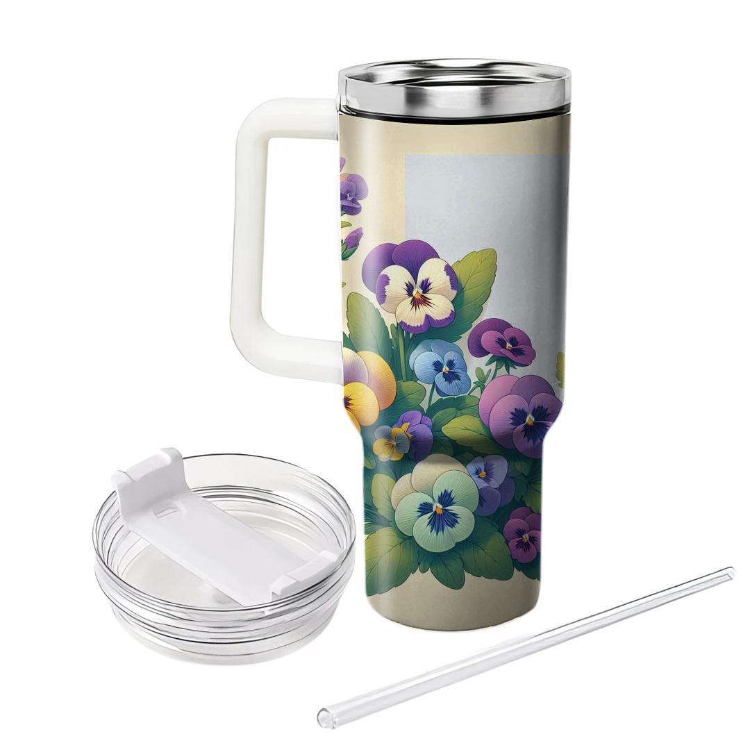 Charming Pansy  Unique Tumblers