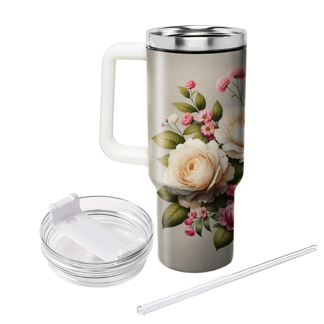 Charming Peony And Rose  Unique Tumblers