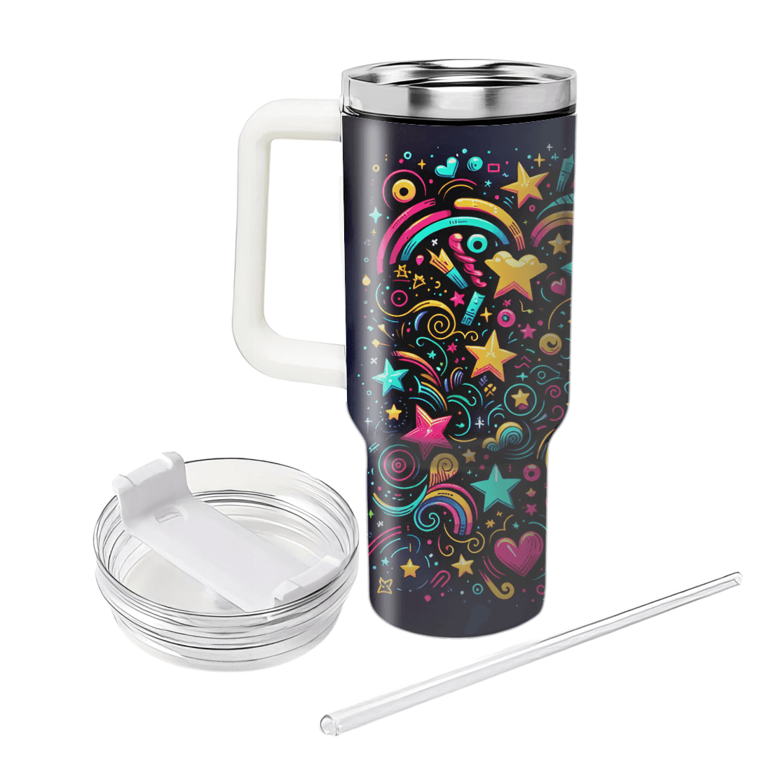Neon Doodle Explosion  Tumblers For Gifts