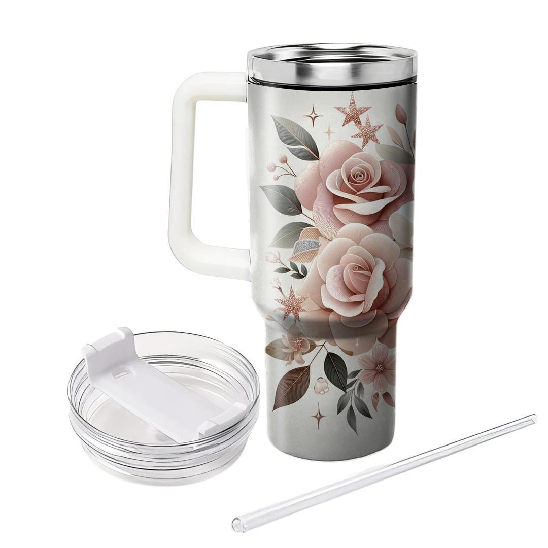 Glimmering Floral Dreams  Unique Tumblers