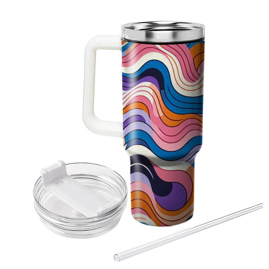 Abstract Stripe Wave Unique Tumblers
