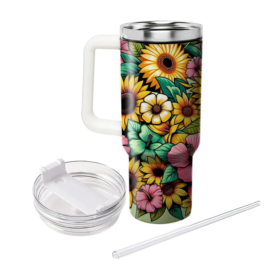 Summer Floral Fusion  Unique Tumblers