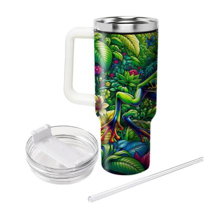 Vibrant Frog Jungle  Travel Tumblers