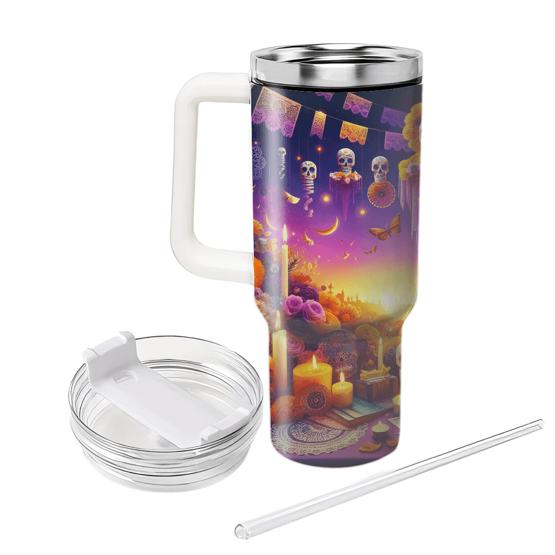 Candlelit Reverie - A Dia De Los Muertos Dreamscape Custom Tumblers