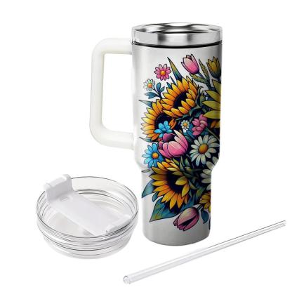 Cheerful Floral Melody  Insulated Tumblers